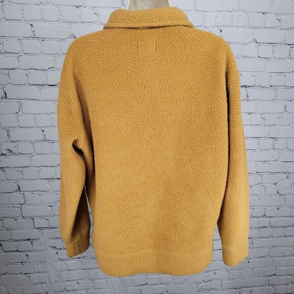Urban Outfitters Yellow Fleece 1/4 Zip Collared Pullover Jacket Size Small S - Picture 2 of 12